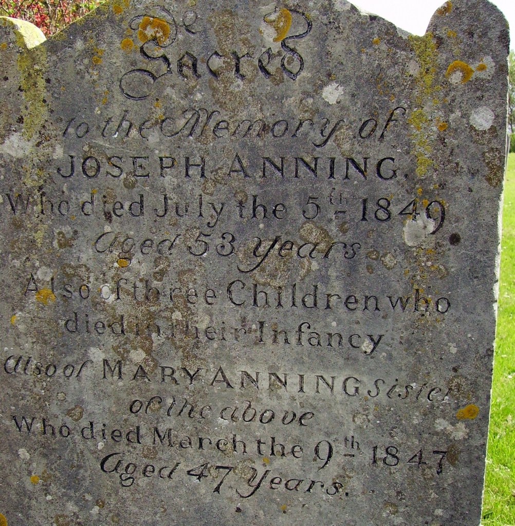 Tombstone of Mary Anning and her brother Joseph